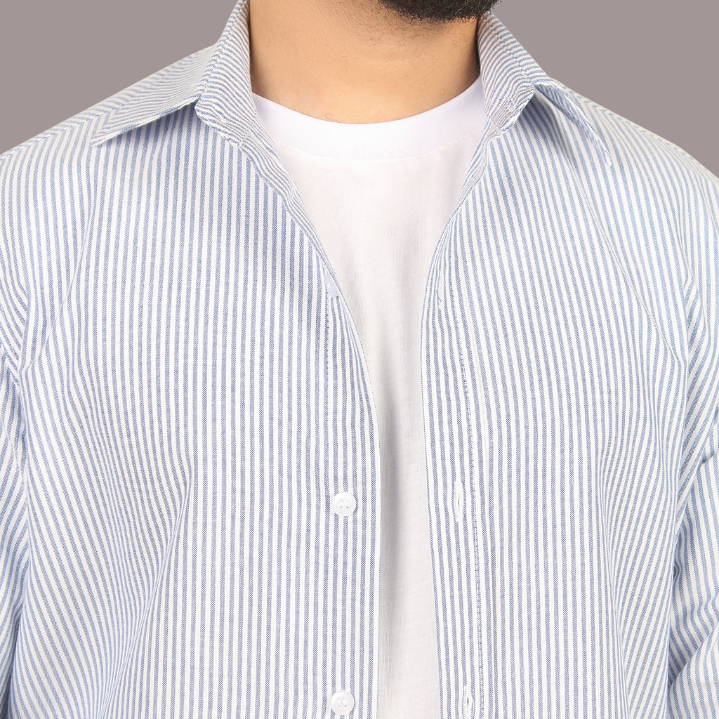 HZBER Pinstripe Shirt — Light Blue
