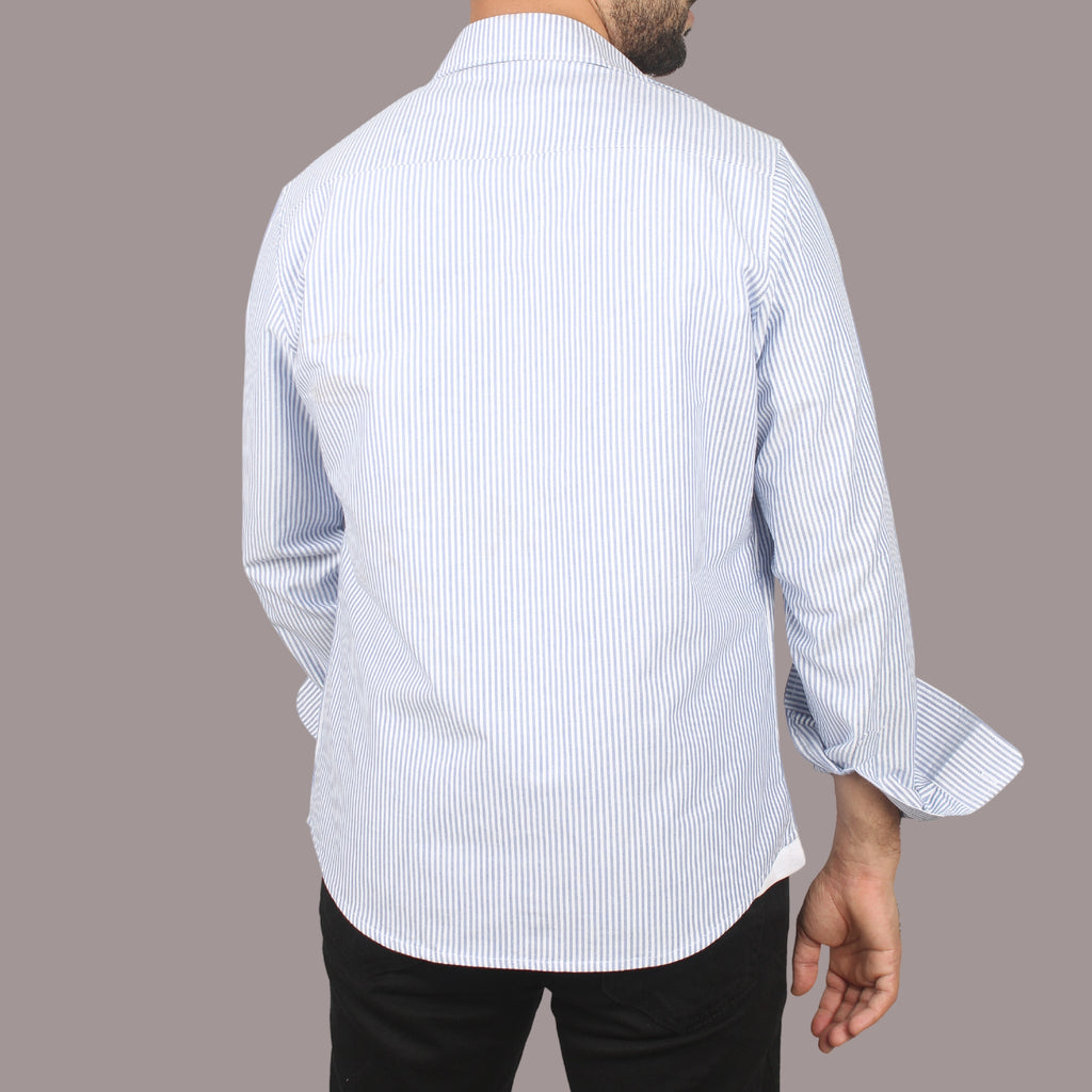 HZBER Pinstripe Shirt — Light Blue