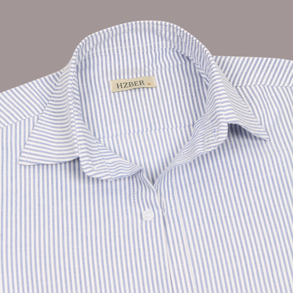 HZBER Pinstripe Shirt — Light Blue