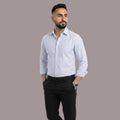 HZBER Pinstripe Shirt — Light Blue