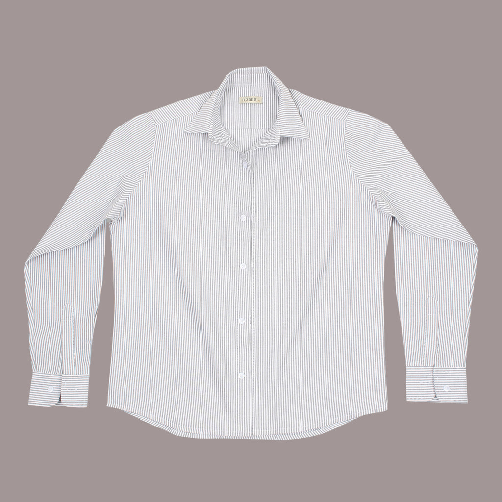HZBER Pinstripe Shirt — Grey