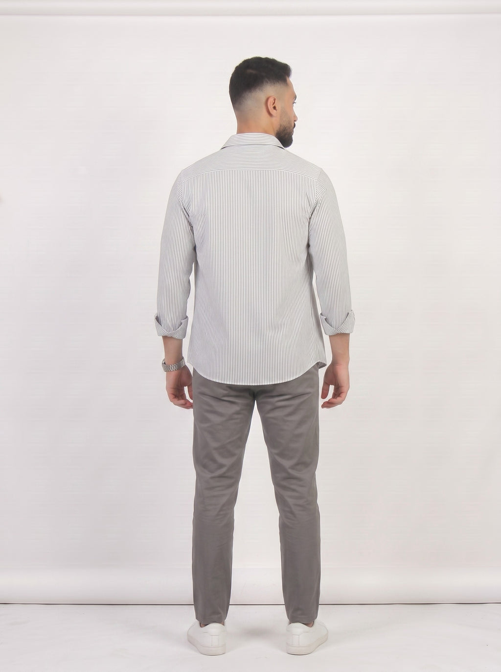 HZBER Pinstripe Shirt — Grey