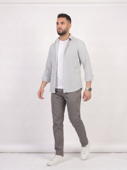 HZBER Pinstripe Shirt — Grey