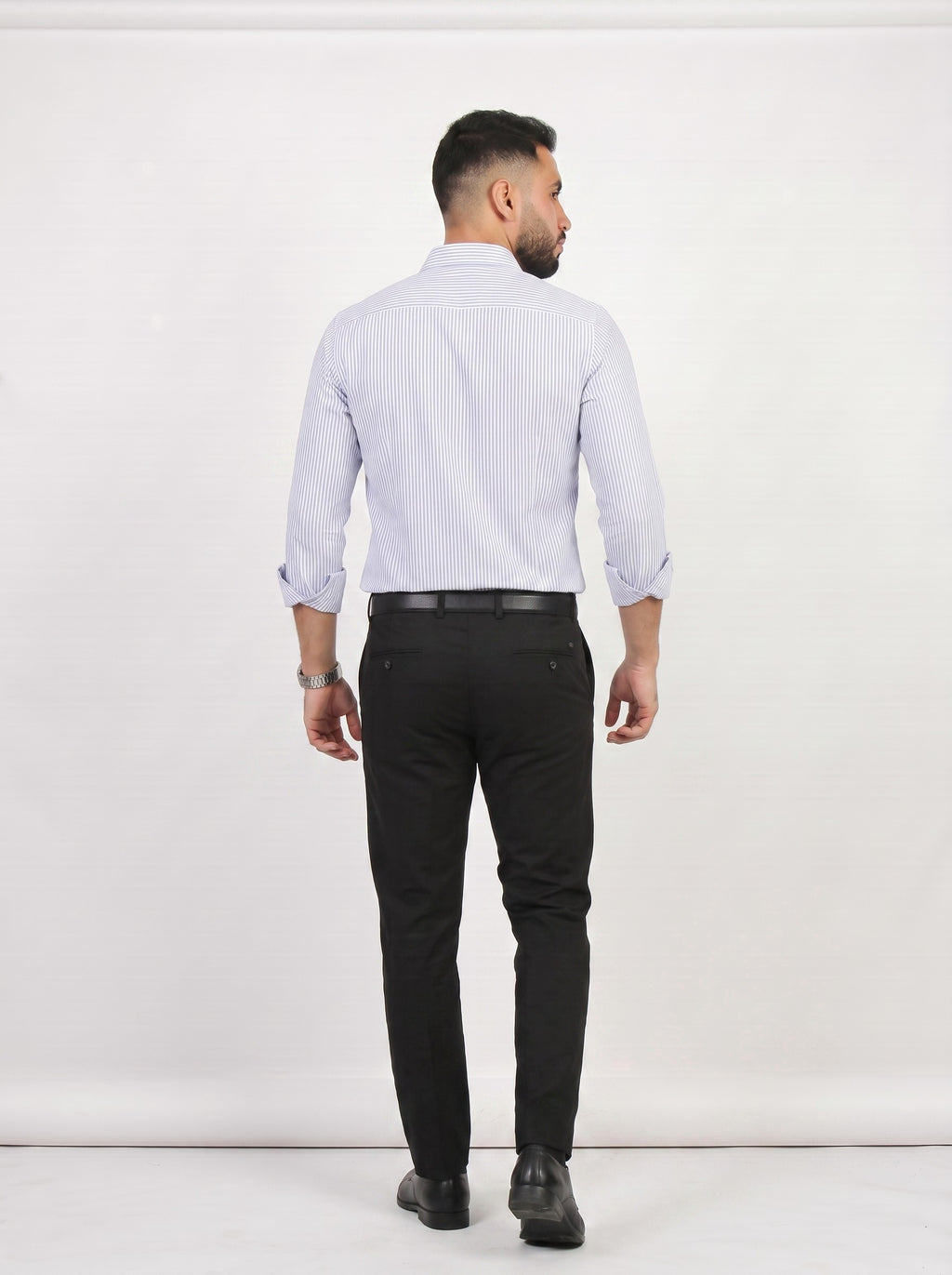 HZBER Pinstripe Shirt — Light Blue