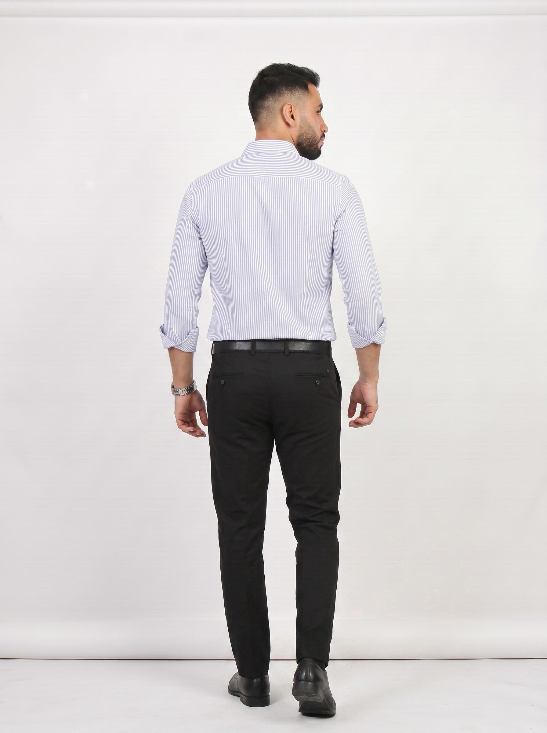 HZBER Pinstripe Shirt — Light Blue