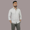 HZBER Pinstripe Shirt — Grey